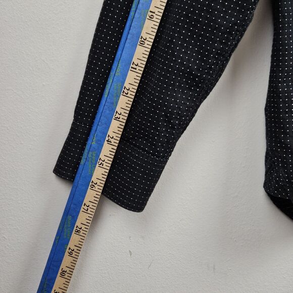 Michael Kors Mens XL Dress Shirt Black White Dot Button Up Long Sleeve - Picture 12 of 16